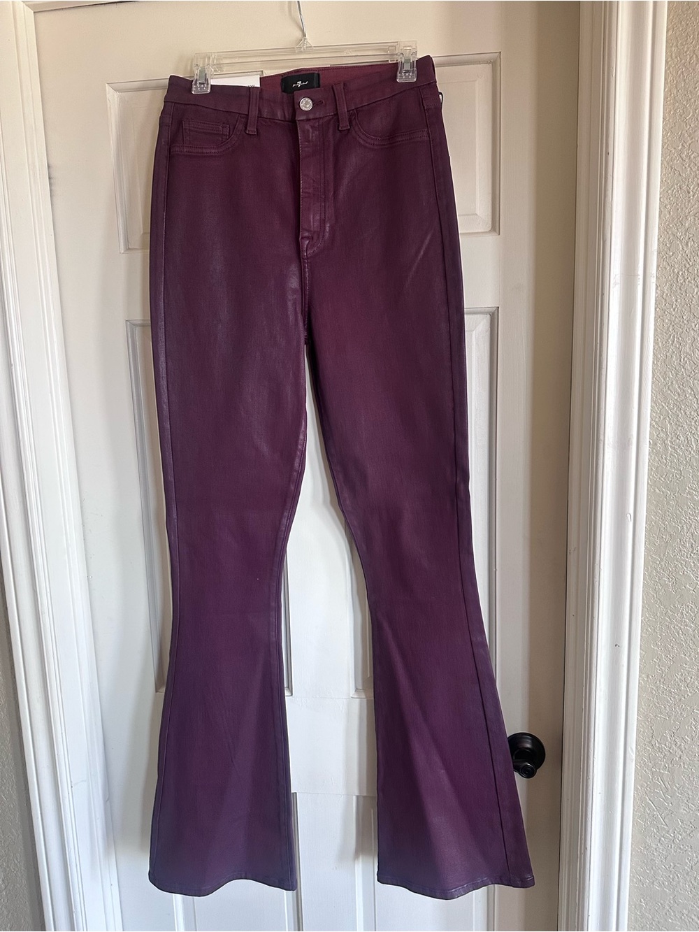 7 For all Mankind Plum High-Rise Flare Jeans